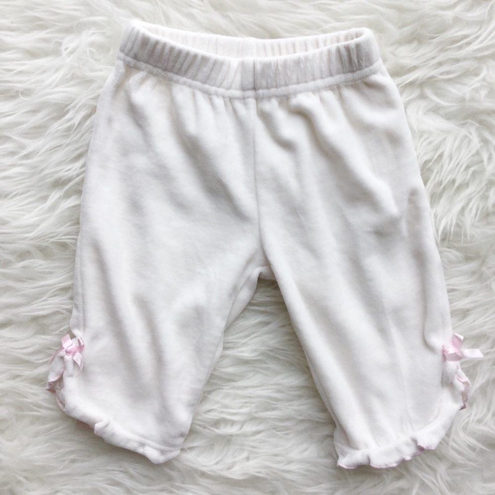 Soft Velvet Ruffle & Bow Pants